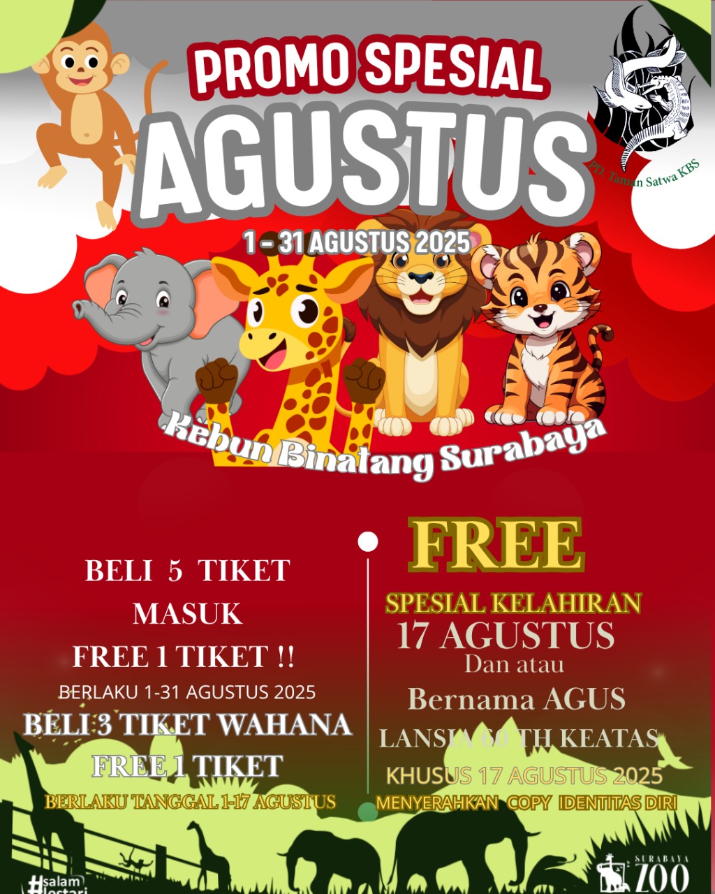 Jelang HUT Ke-80 RI, KBS Surabaya Gelar Promo Spesial dan Wahana Baru