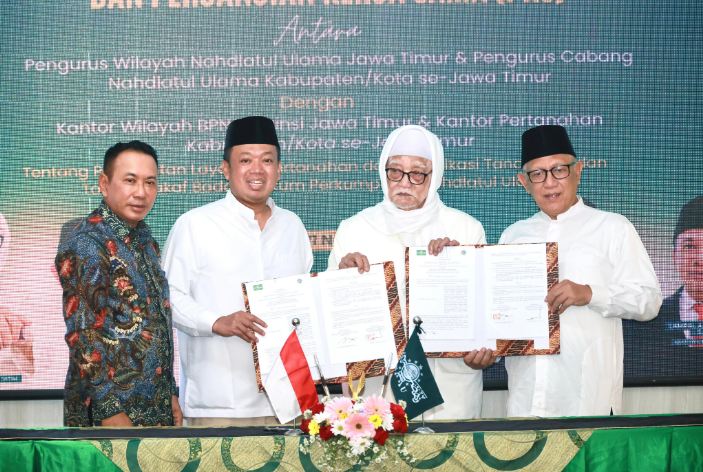 Kanwil BPN Provinsi dan Kantah se-Jatim MoU dengan PWNU, Menteri Nusron: Percepatan Sertipikasi Tanah Milik NU