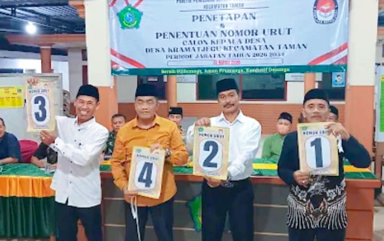 Empat Kandidat Adu Gagasan Warnai Pilkades Desa Kramat Jegu Taman Sidoarjo