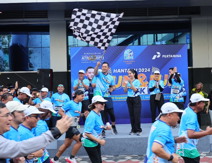 Selenggarakan Hantaru 2024 Run & Fun 5k, Menteri AHY Harapkan Pegawai Semakin Solid dan Kompak