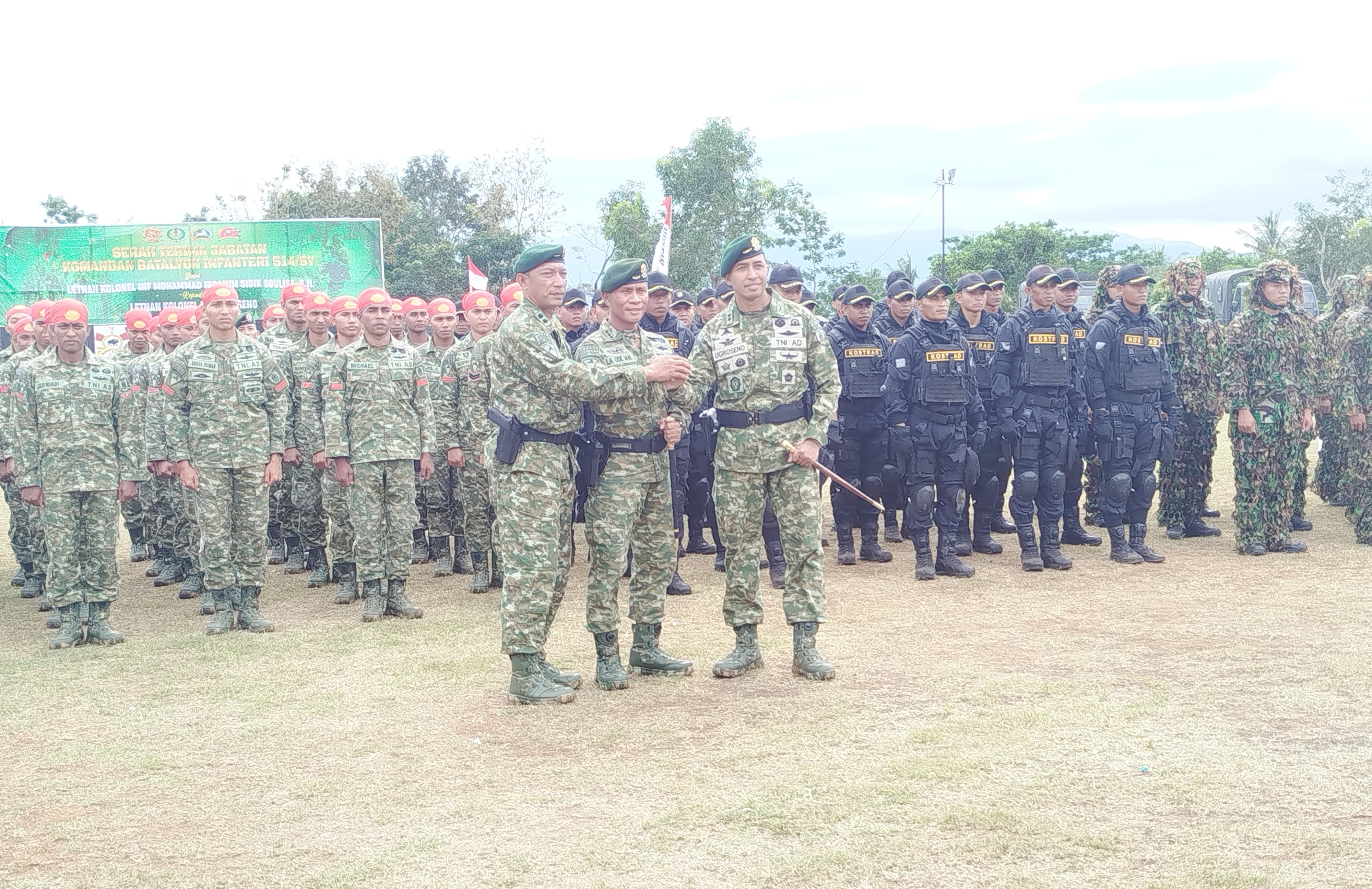 Tradisi Serah Terima Jabatan Danyonif 514/SY: Ugroseno Siap Lanjutkan Estafet Kepemimpinan Ibrahim