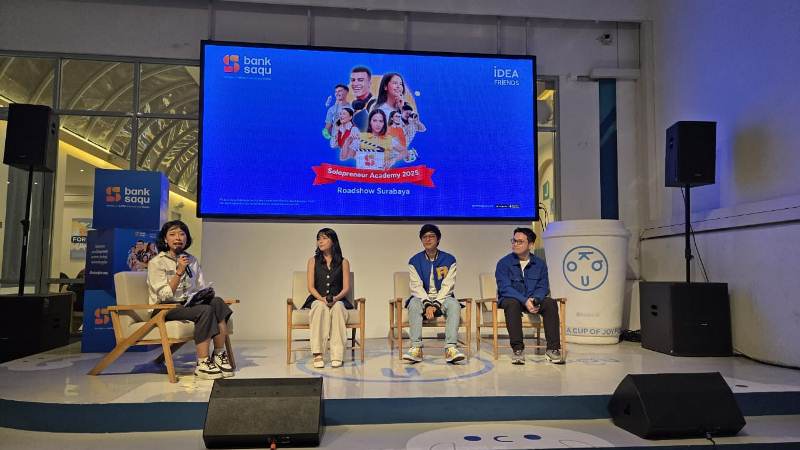 Gelar Roadshow Solopreneur Academy 2025, Bank Saqu Perkuat Ekosistem Content Creator di Surabaya