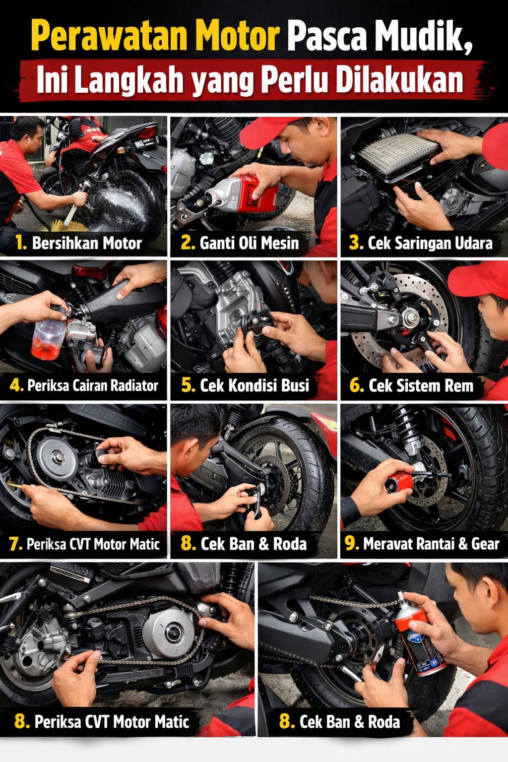 Perawatan Motor Pasca Mudik, Ini Langkah yang Perlu Dilakukan