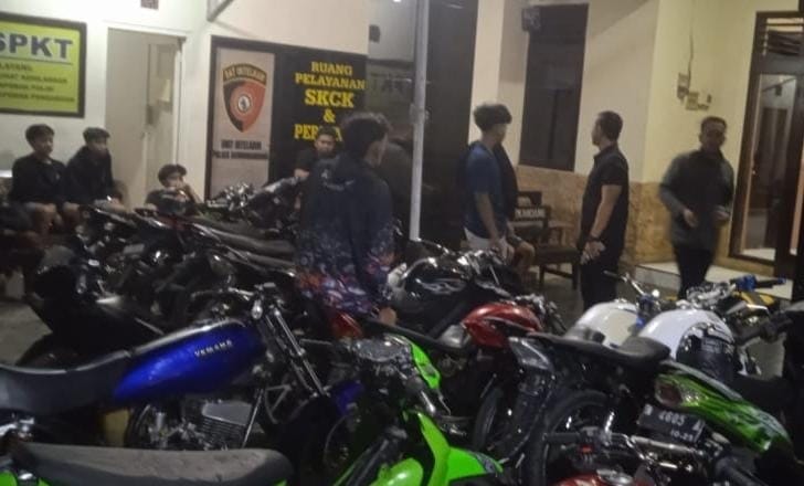 Balap Liar di Perbatasan Kota Malang-Kabupaten Malang Dibubarkan, 14 Motor Diamankan