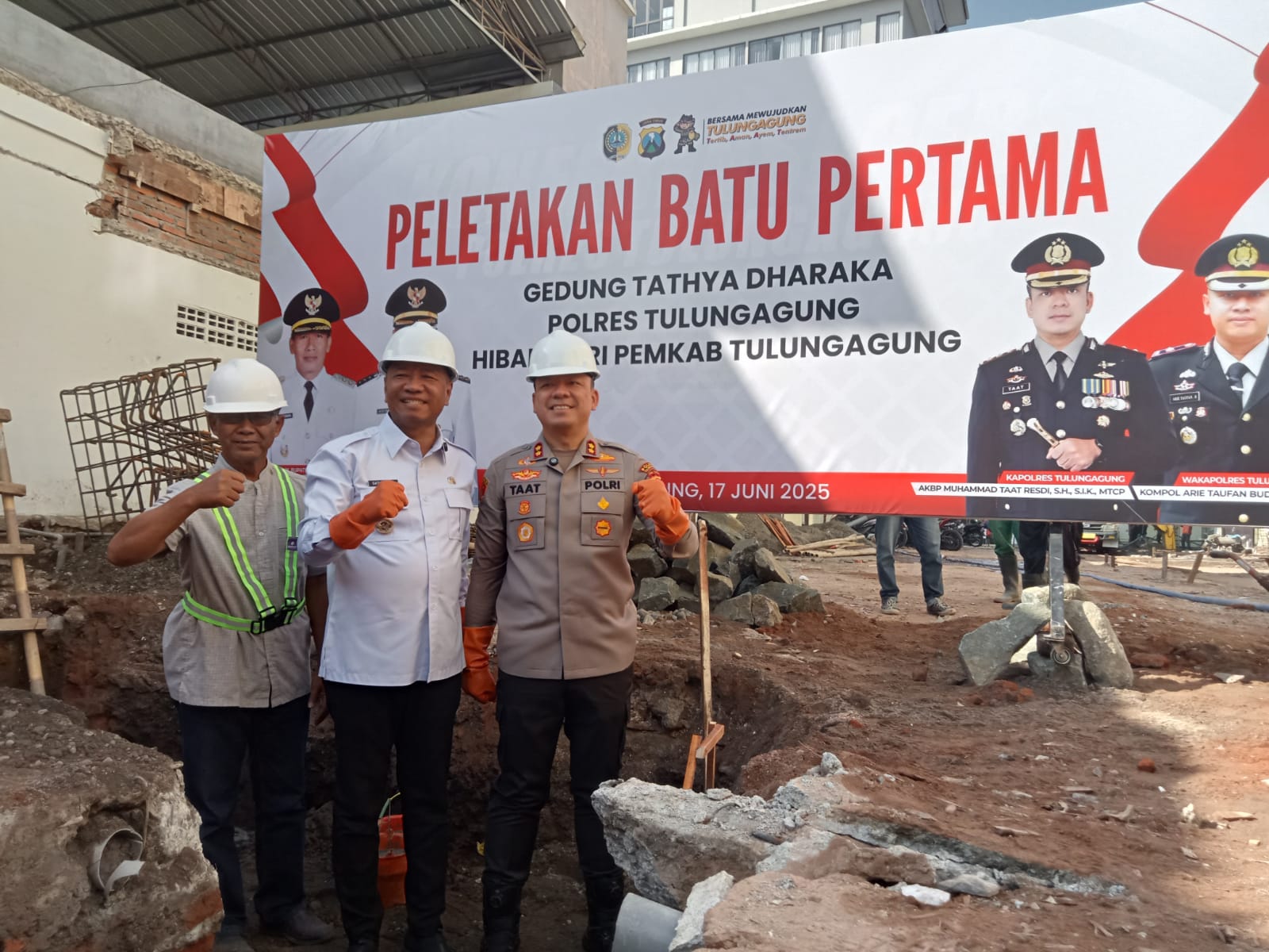 Peletakan Batu Pertama Gedung Tathya Dharaka Polres Tulungagung, Pelayanan Publik Bakal Lebih Nyaman