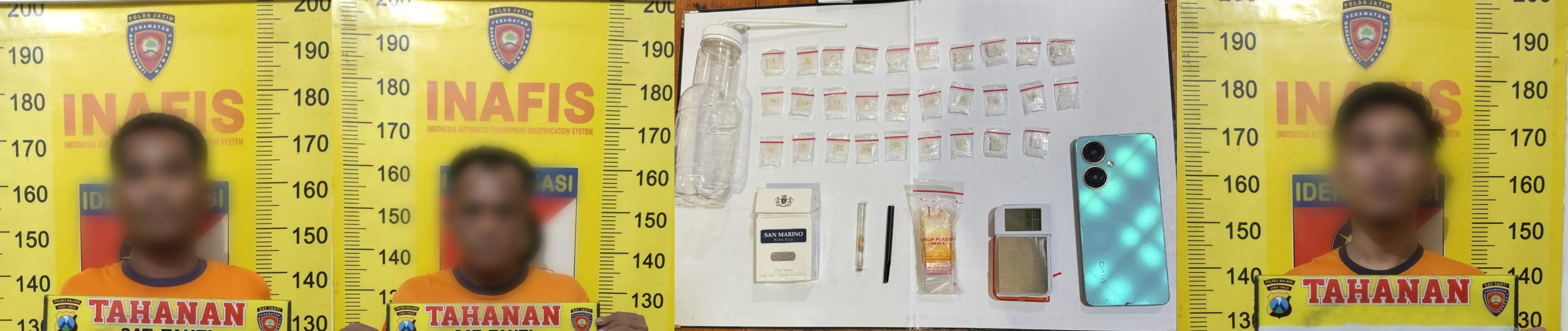 Tiga Pengedar Sabu Ngajum Digelandang Satresnarkoba Polres Malang