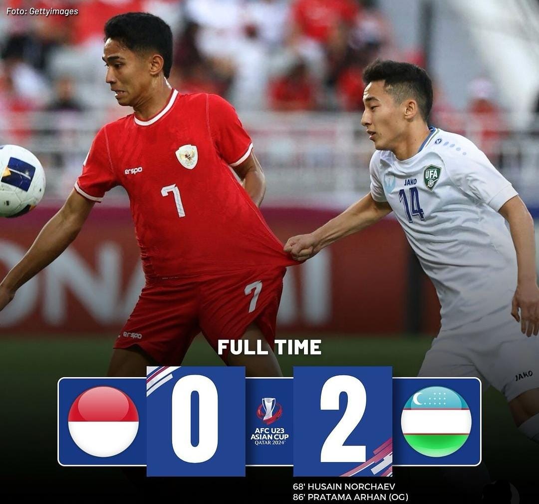 Kalah 2-0 atas Uzbekistan, Indonesia Gagal Melaju ke Final