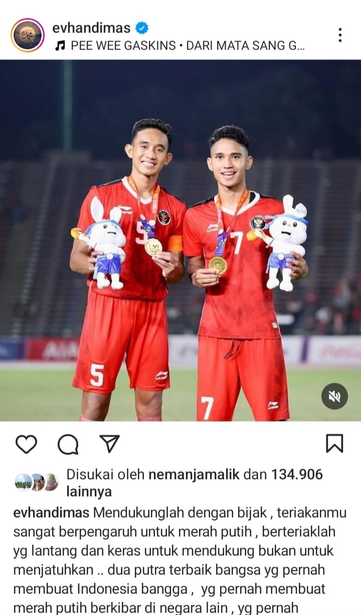 Evan Dimas Beri Dukungan Marselino yang Dihujat Ratusan Ribu Nitizen Pasca Kalah dari Irak di Piala Asia U-23