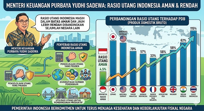  Pemerintah Sebut Rasio Utang Indonesia Masih Aman di Level 40,75 Persen