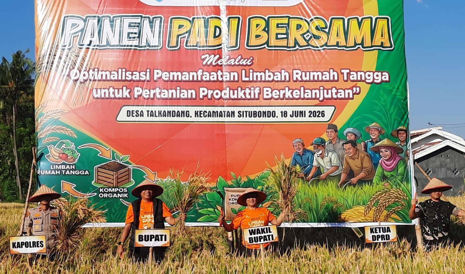 Limbah Dapur Dongkrak Panen Padi Situbondo Tembus 9,1 Ton per Hektare