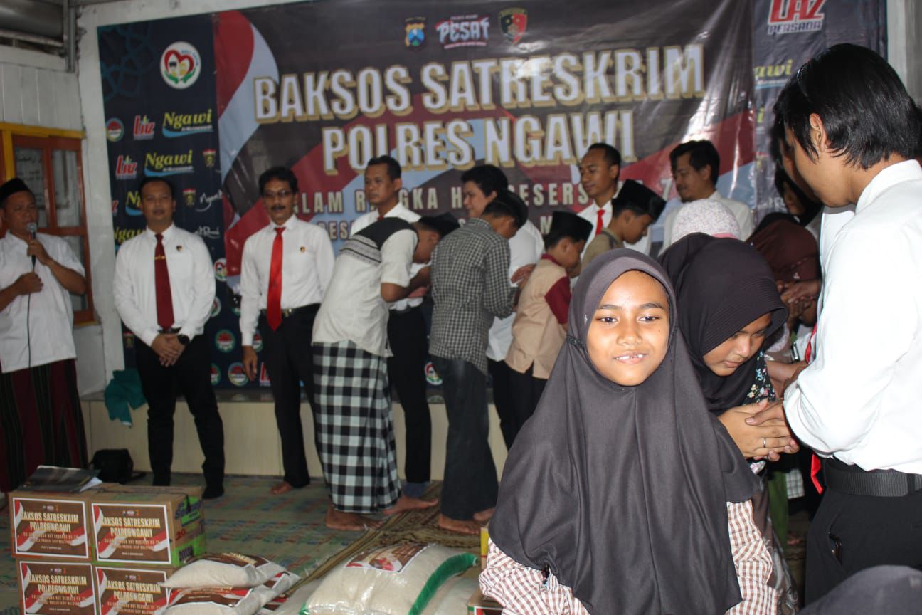 Peringati Hari Jadi Reserse Polri ke-78, Satreskrim Polres Ngawi Gelar Bakti Sosial dan Doa Bersama