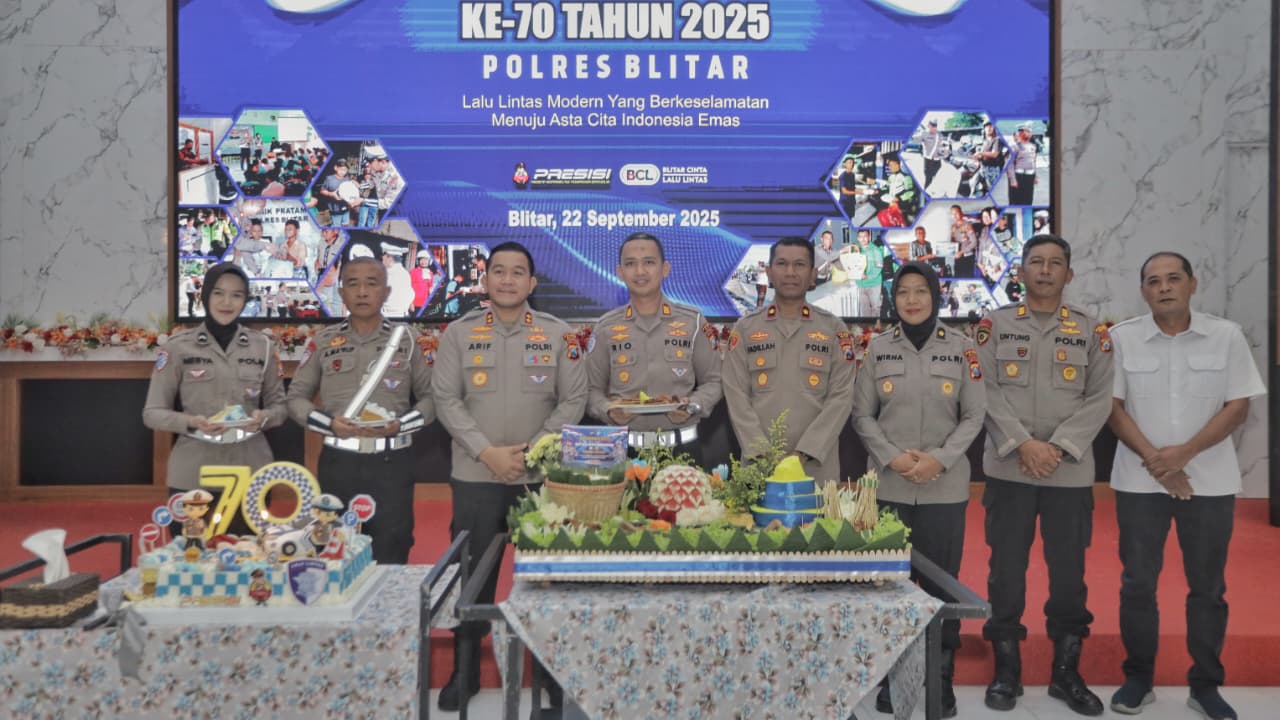 Satlantas Polres Blitar Gelar Syukuran Peringatan HUT Ke-70 Lantas