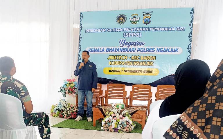 Kapolres Nganjuk Tekankan Konsistensi Keamanan Makanan saat Launching SPPG di Baron