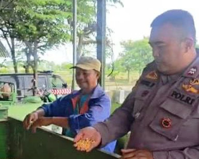 Sat Binmas Polres Ngawi Belajar Pengolahan Jagung di Desa Guyung Gerih