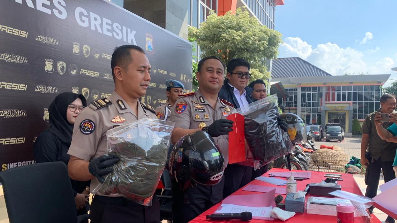 Pencuri Motor 4 TKP Diringkus Polres Gresik, Uang Penjualan Dipakai Narkoba dan Bayar Hutang