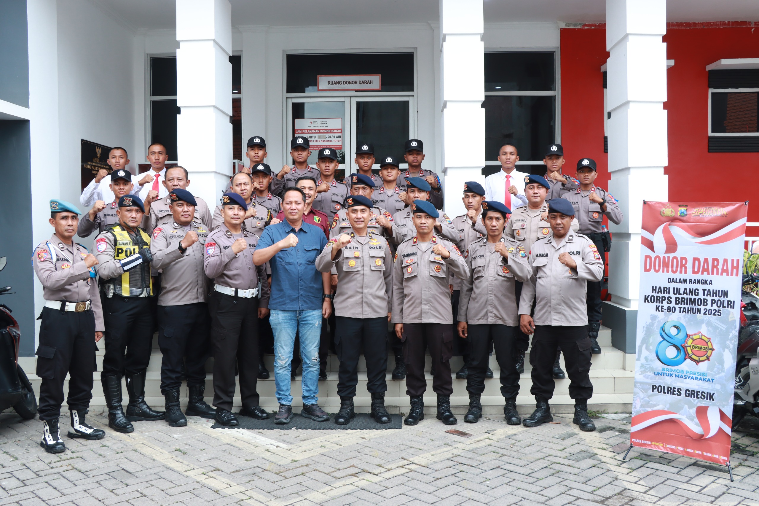 Eks Brimob Polres Gresik Gelar Donor Darah Peringati HUT Ke-80 Brimob Polri