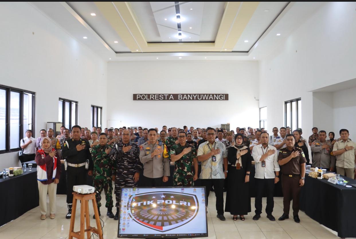 Polresta Banyuwangi Bersama Forkopimda Rakor Eksternal Pastikan Kesiapan Pengamanan Operasi Lilin Semeru 2024