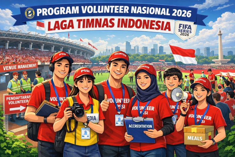 PSSI Buka Program Volunteer Nasional 2026 untuk Pelajar dan Mahasiswa di Laga Timnas Indonesia