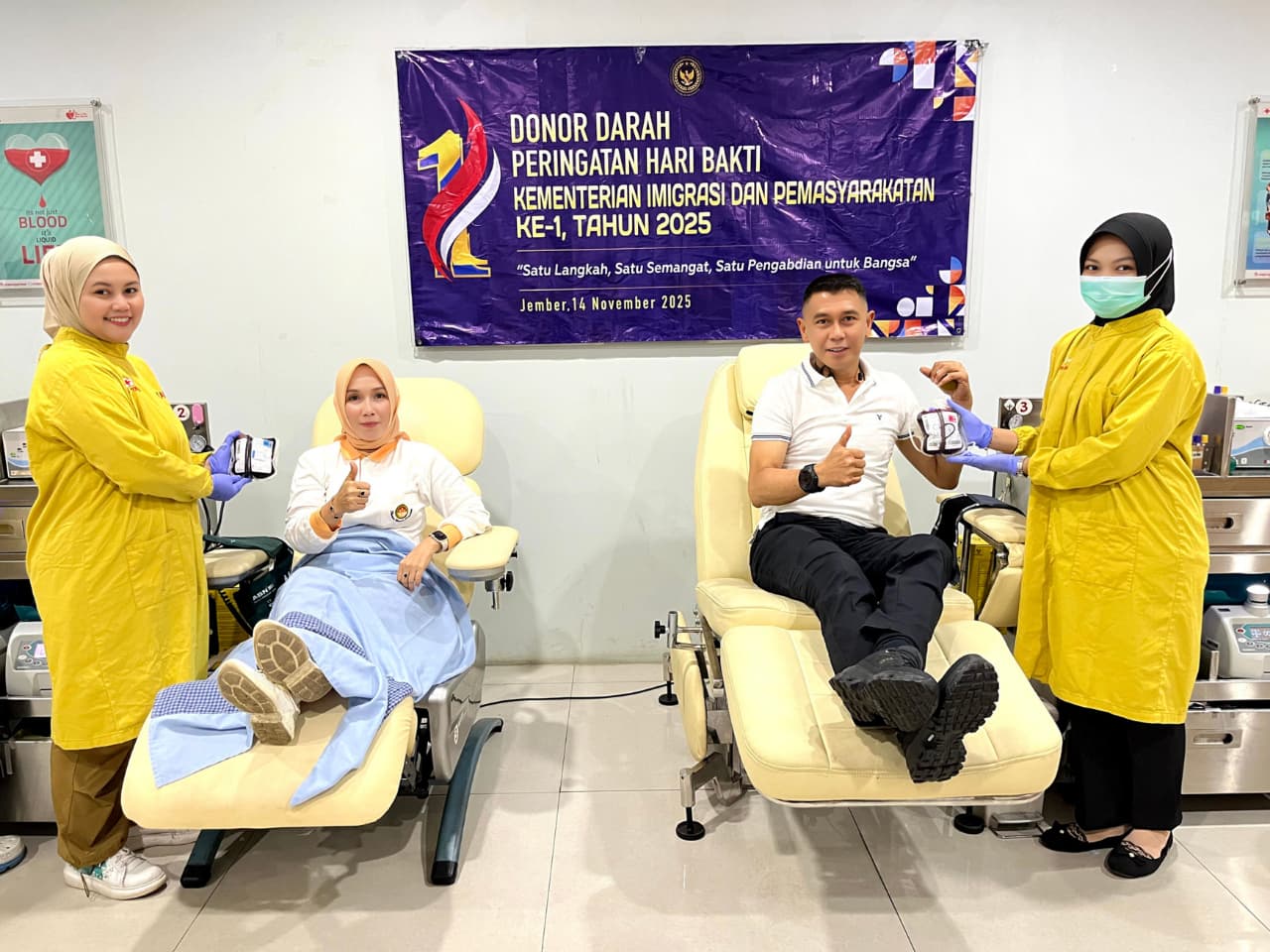 Wujud Kepedulian di Hari Bakti, Lapas Jember Gelar Donor Darah dan Santuni Panti Asuhan