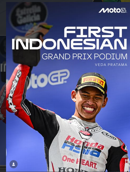 Veda Ega Pratama Ukir Sejarah, Raih Podium Ketiga di Moto3 Brasil
