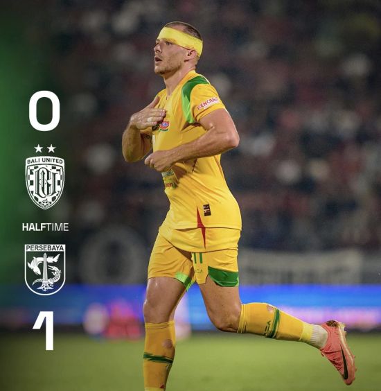 Persebaya Surabaya Unggul di Babak Pertama Kontra Bali United