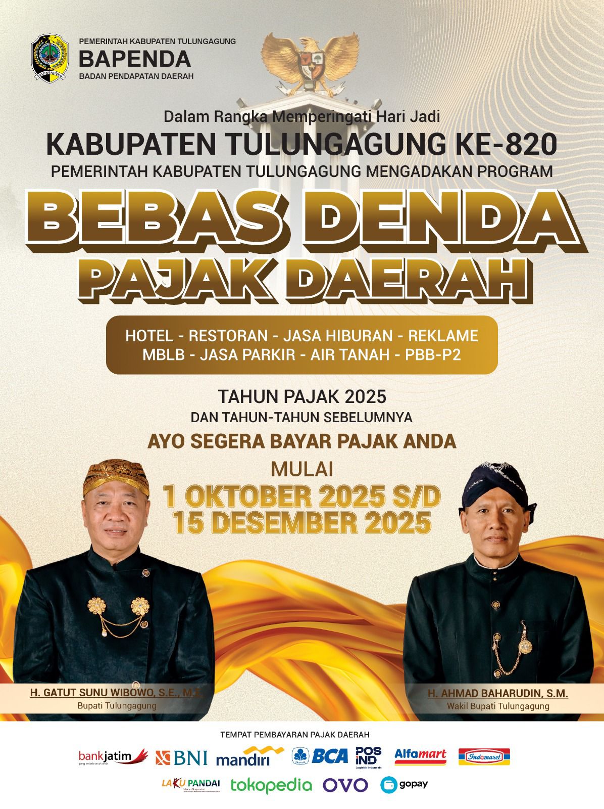 Sambut Hari Jadi Tulungagung ke-820, Bapenda Luncurkan Tiga Program Istimewa untuk Masyarakat