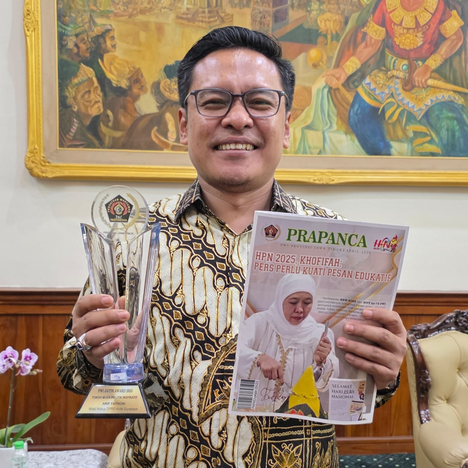 Arif Fathoni Raih Penghargaan Politisi Muda Inspiratif PWI Jatim