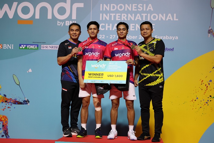 Indonesia International Challenge 2024, Rahmat/Yeremia Pastikan Tuan Rumah Sabet Tiga Gelar di Surabaya