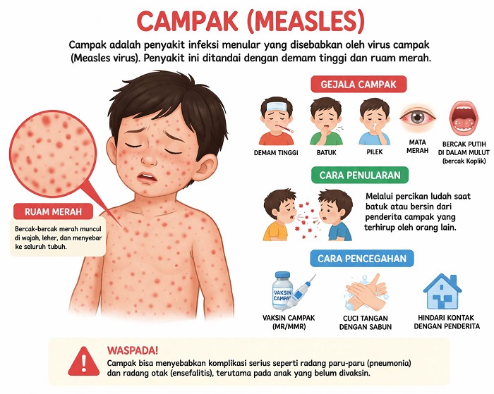 Kabupaten Gresik Diserang Campak, Ada 65 Kasus dalam Tiga Bulan