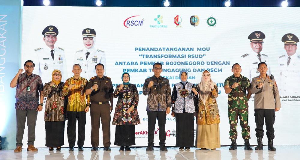 Tingkatkan Pelayanan Kesehatan, Pemkab Bojonegoro Teken MoU dengan RSCM dan Pemkab Tulungagung