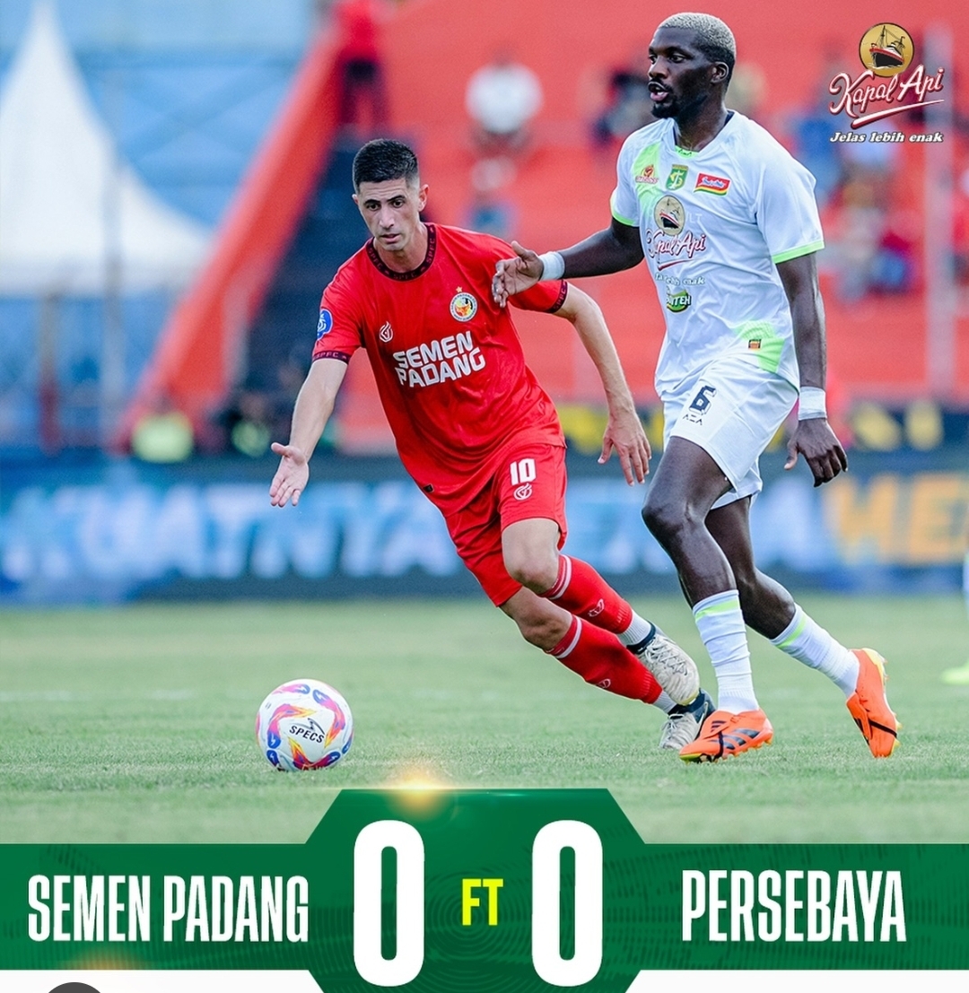 Persebaya Vs Semen Padang 0-0, Minim Peluang dan Diwarnai Kartu Merah