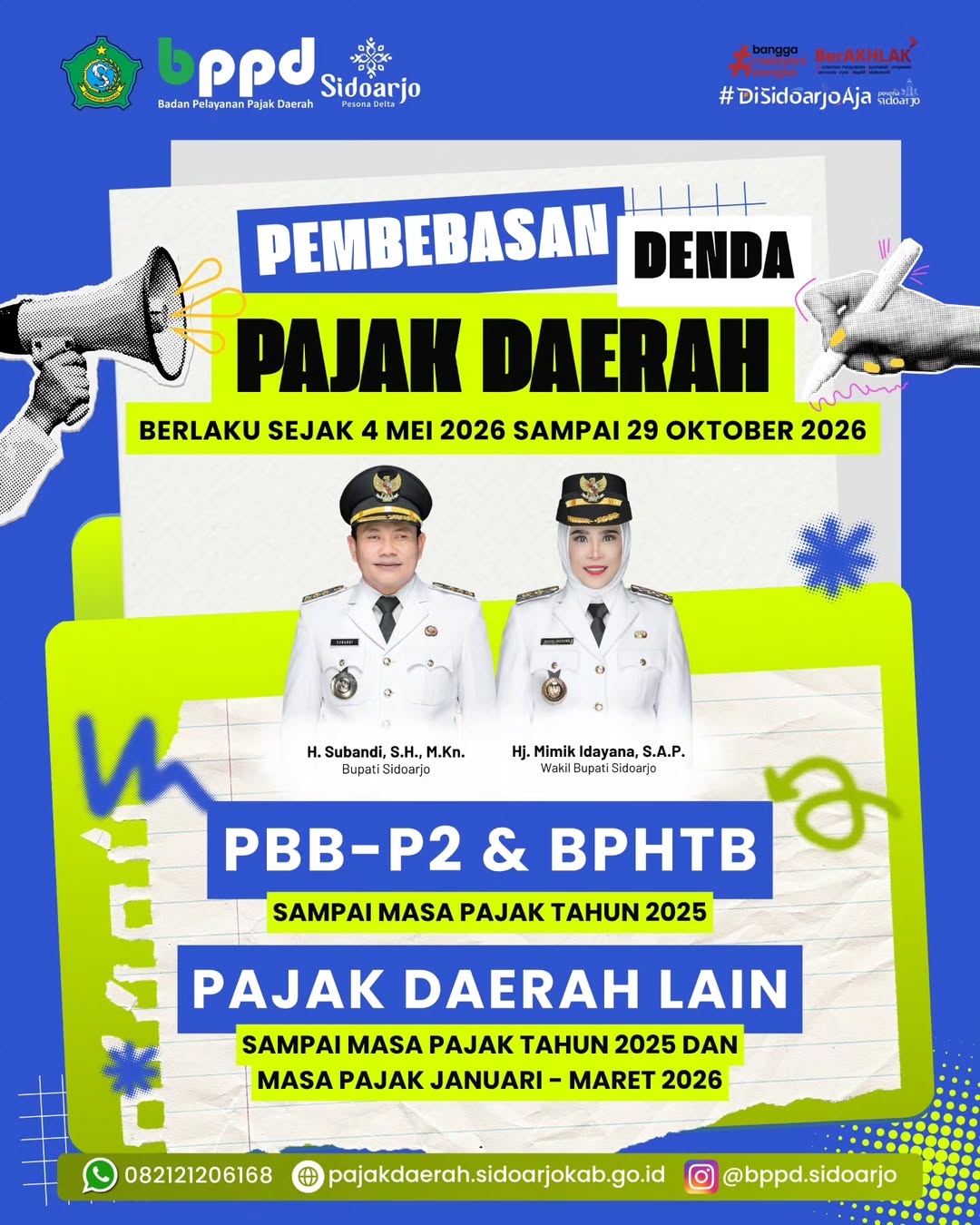 Pemkab Sidoarjo Bebaskan Denda Pajak Mulai 4 Mei hingga 29 Oktober 2026