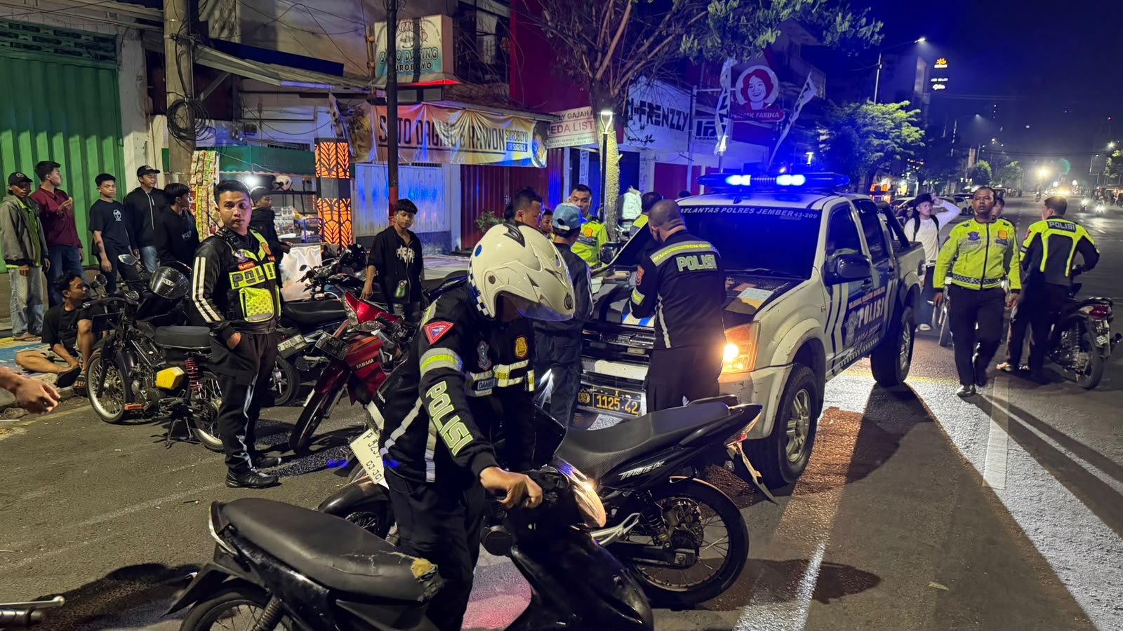 Polres Jember Tumpas Balap Liar dan Knalpot Brong di Jalur Protokol