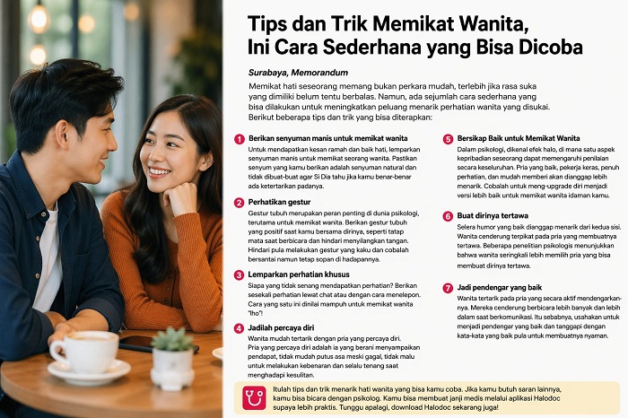 Tips dan Trik Memikat Wanita, Ini Cara Sederhana yang Bisa Dicoba