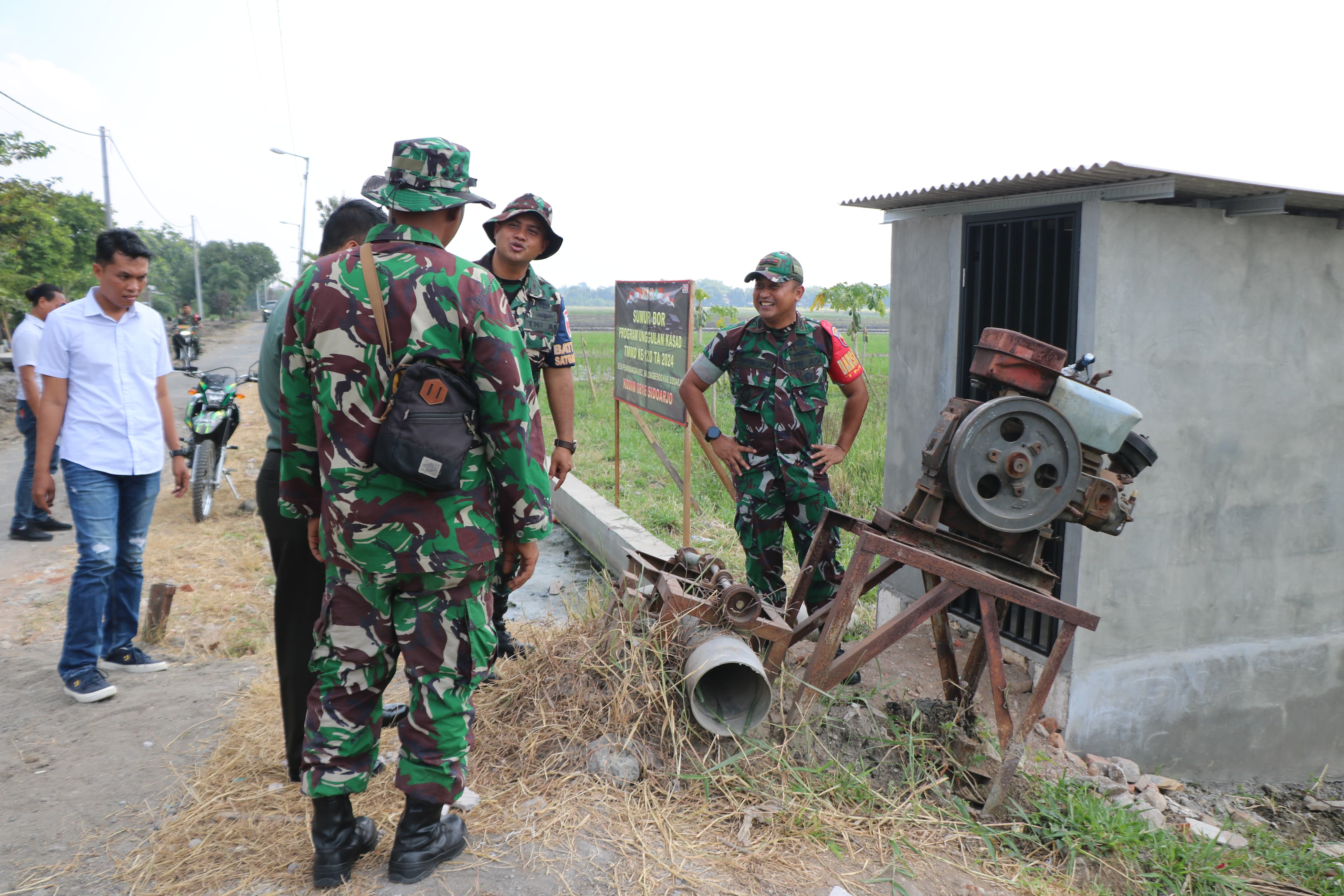 Satgas TMMD Ke-120 Kodim 0816/Sidoarjo Bor Sumur untuk Pertanian Penambangan