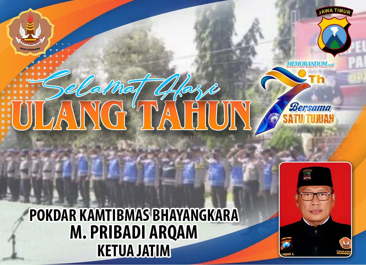 Ketua Pokdar Kamtibmas Bhayangkara Jatim Mengucapkan Selamat HUT ke-7 Memorandum.co.id