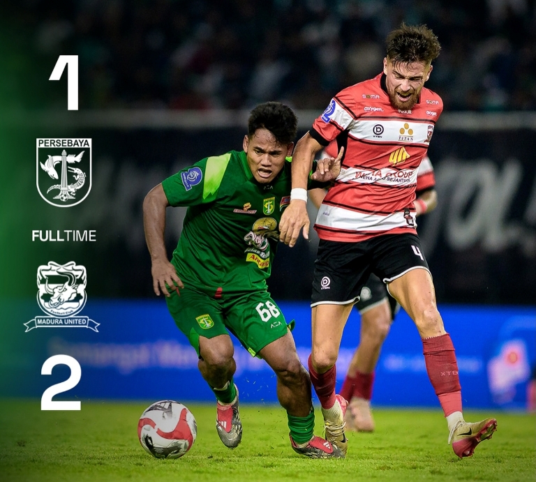Persebaya Tumbang 1-2 dari Madura United di Derbi Suramadu 