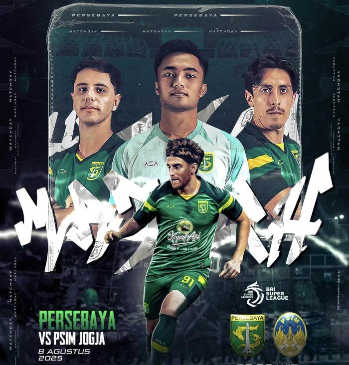Starting Lineup Persebaya vs PSIM Yogyakarta di Pembuka Super League 2025/2026 