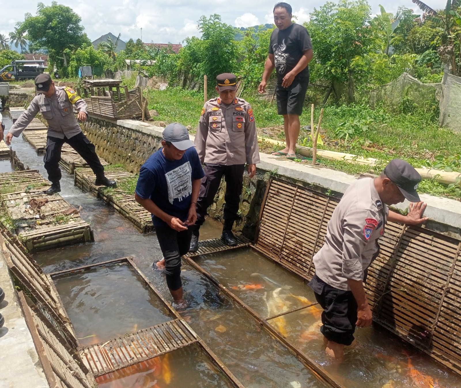 Polresta Banyuwangi Dampingi Budidaya Keramba Ikan Program Ketahanan Pangan