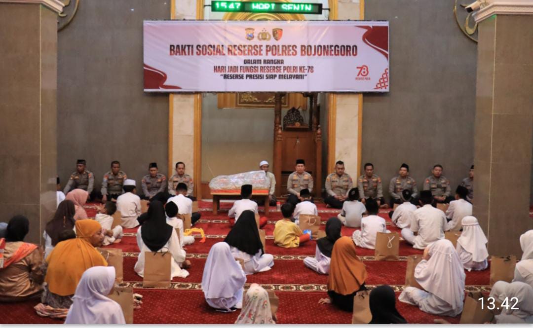 HUT Reserse Ke-78, Satreskrim Polres Bojonegoro Gelar Santunan Yatim dan Bansos