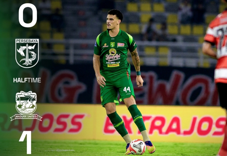 Babak Pertama Persebaya Tertinggal 0-1 dari Madura United 
