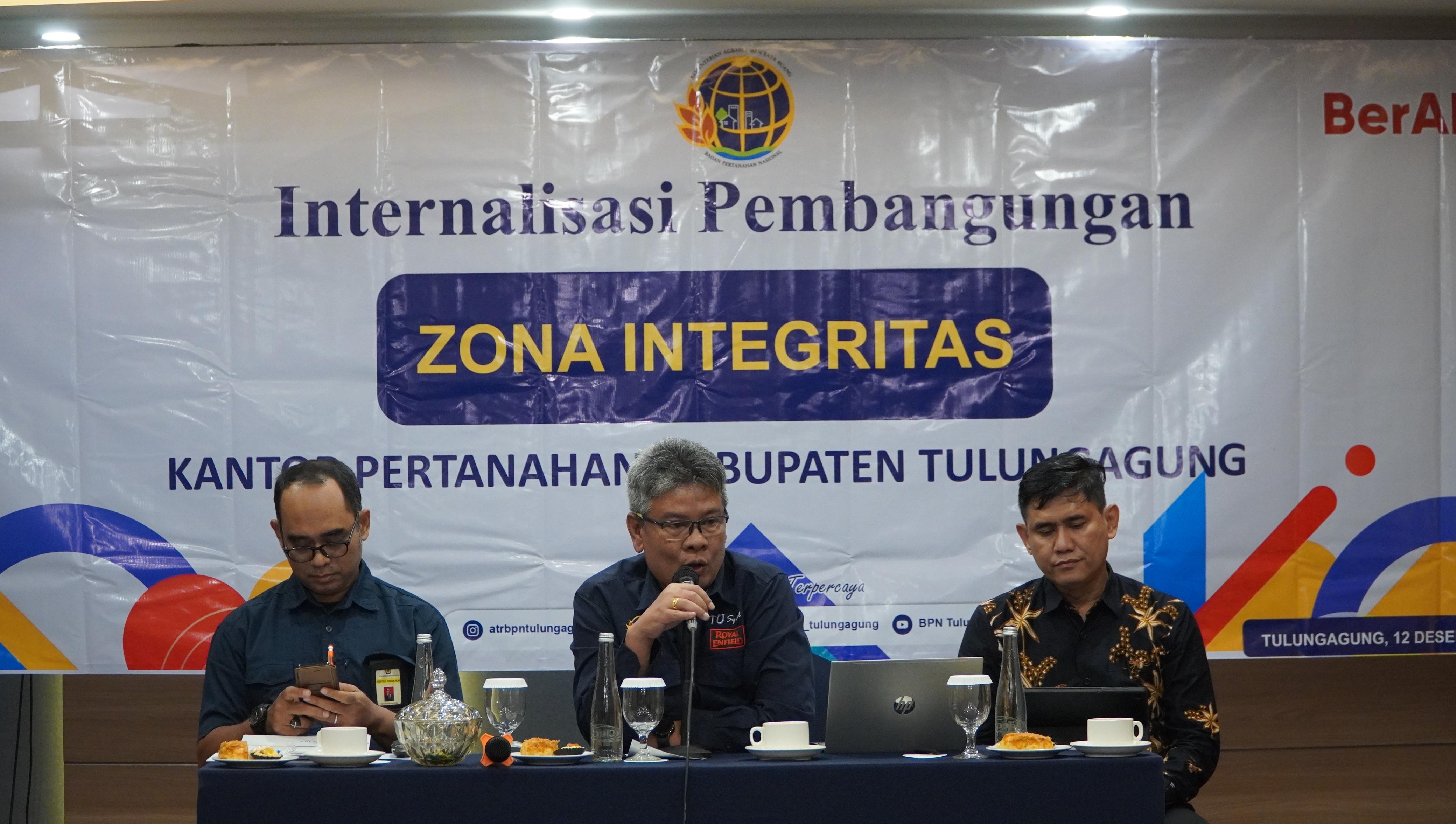 Kantah ATR/BPN Kabupaten Tulungagung Gelar Internalisasi Pembangunan Zona Integritas (ZI)