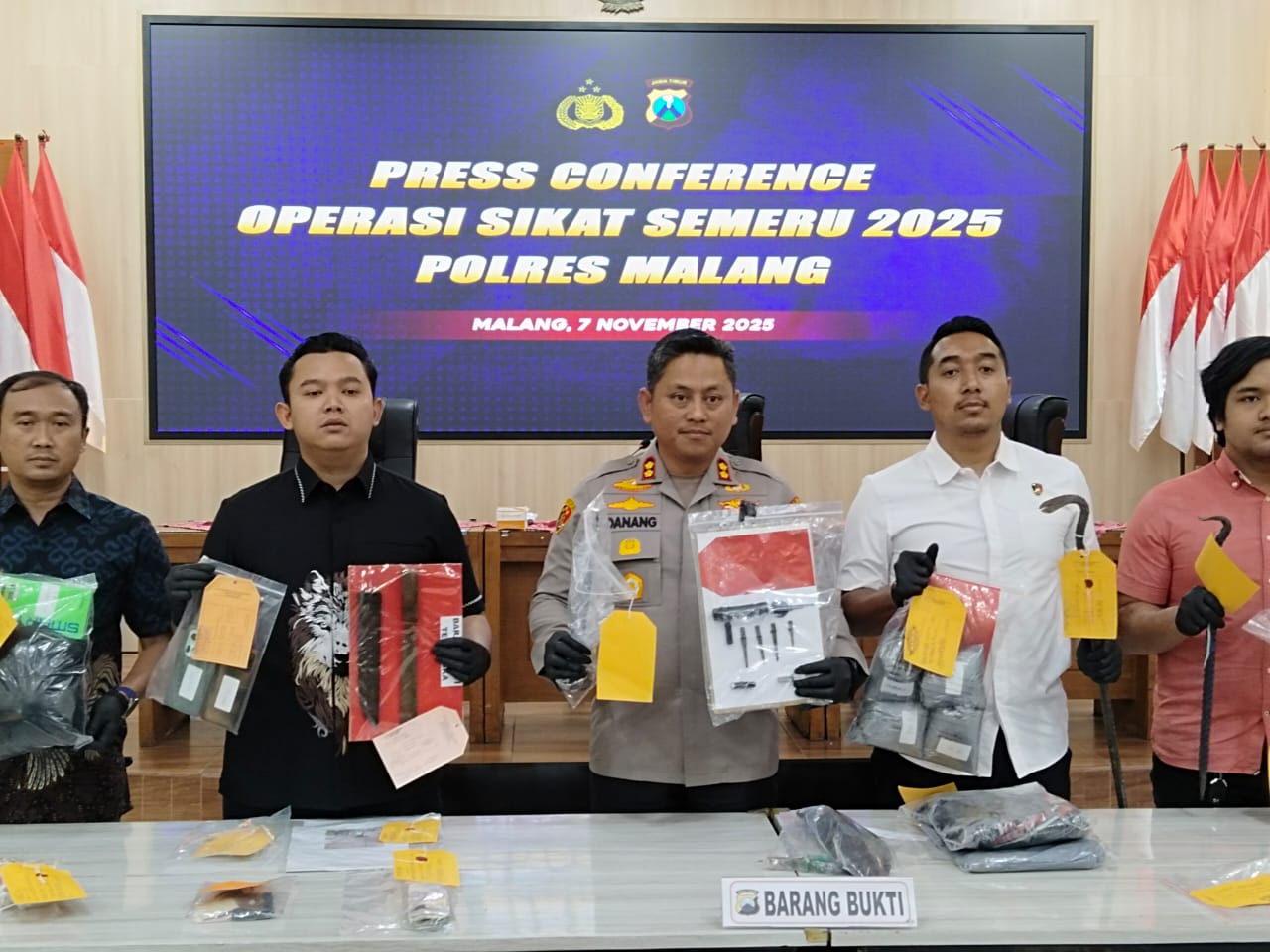 Operasi Sikat Semeru 2025, Polres Malang Ungkap 186 Kasus 3C