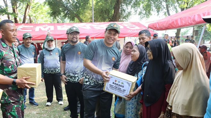 Kapolres Nganjuk Hadiri Bakti Sosial dan Olahraga Bersama HUT Ke-80 TNI