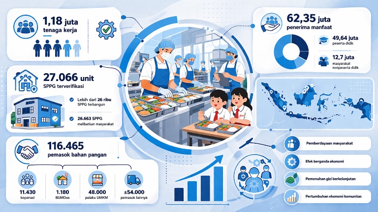 Program MBG Serap 1,18 Juta Tenaga Kerja dan Jangkau 62,35 Juta Penerima