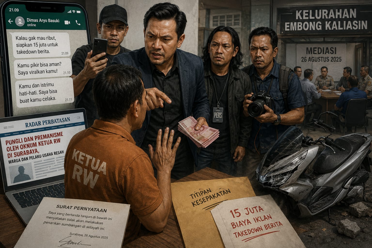 Modus Takedown Berita, Pengacara dan Oknum Wartawan Diduga Kompak Peras Ketua RW di Surabaya