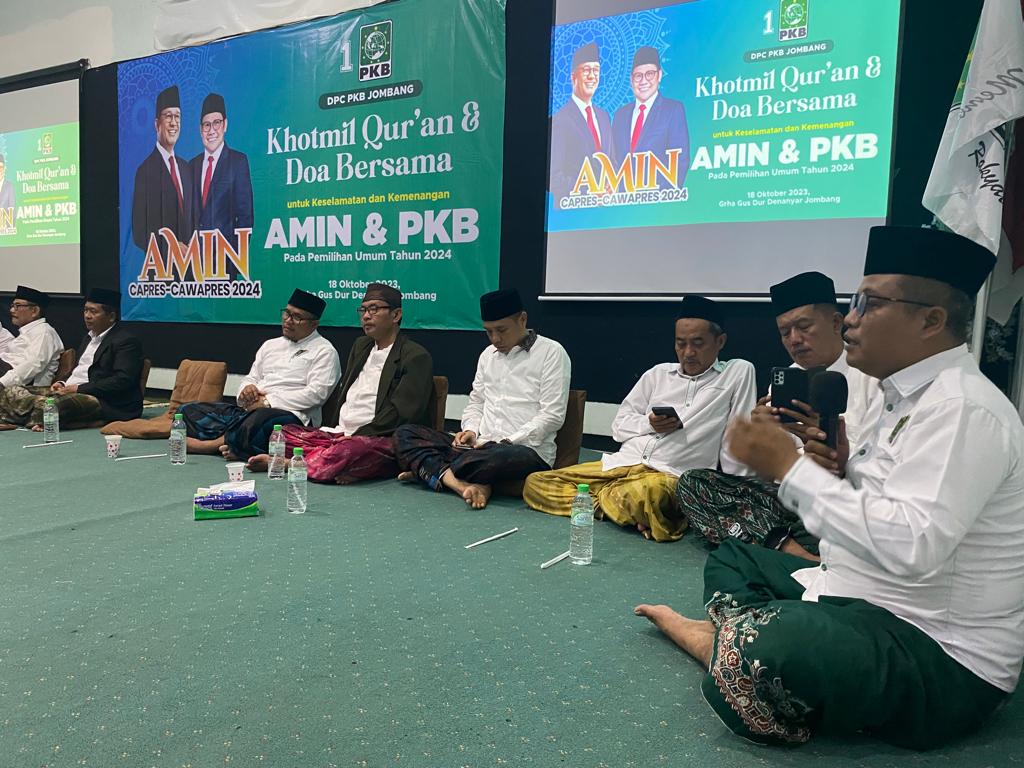 Sukseskan Pendaftaran Capres-Cawapres Pasangan Amin, PKB Jombang Gelar Khotmil Quran dan Doa Bersama