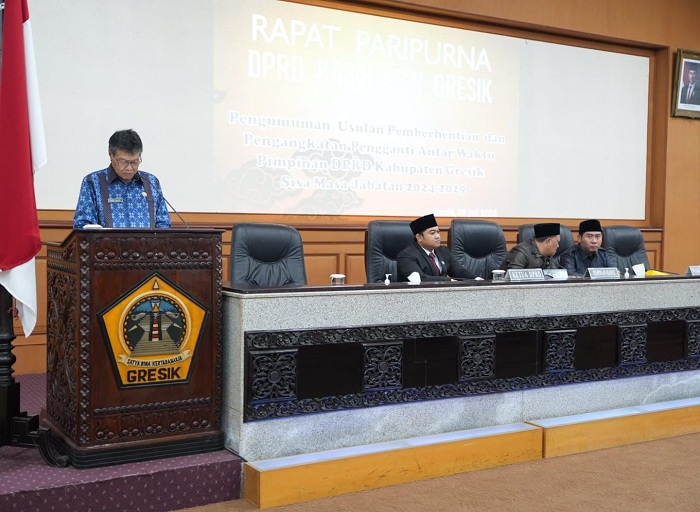 Diumumkan di Paripurna, Wongso Negoro Diusulkan Golkar Jabat PAW Wakil Ketua DPRD Gresik 