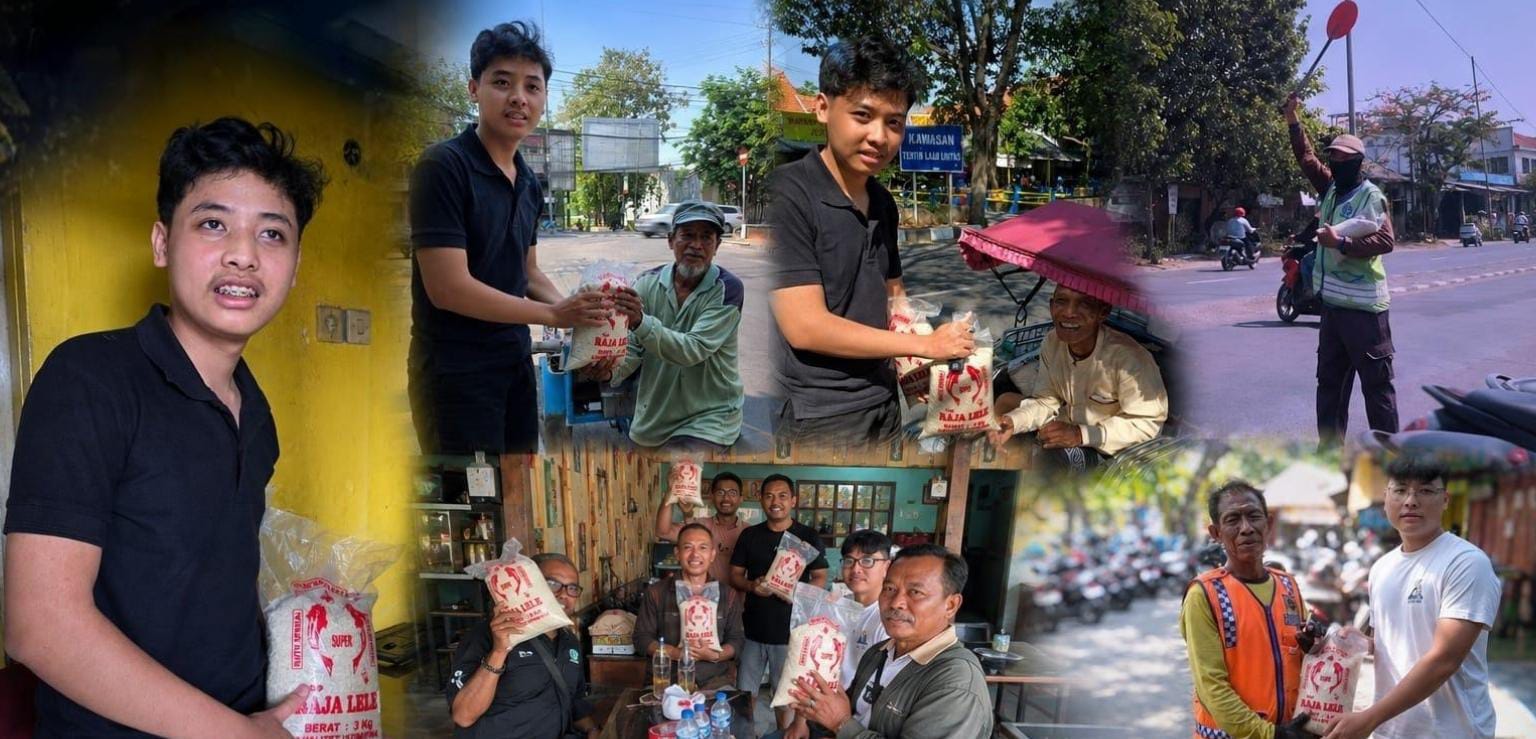 Mas Nur Community Bagikan Beras ke Warga Kurang Mampu di Lamongan