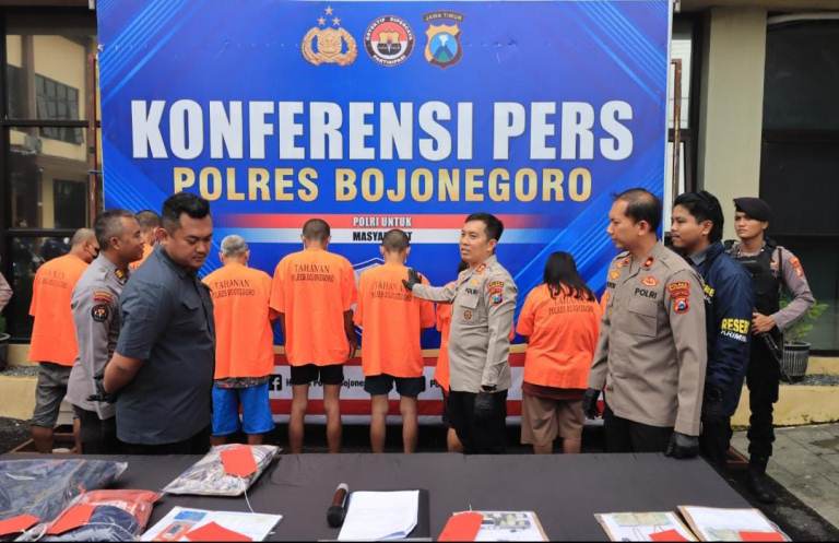 Satreskrim Polres Bojonegoro Bongkar Aksi Curanmor dan Amankan Empat Tersangka